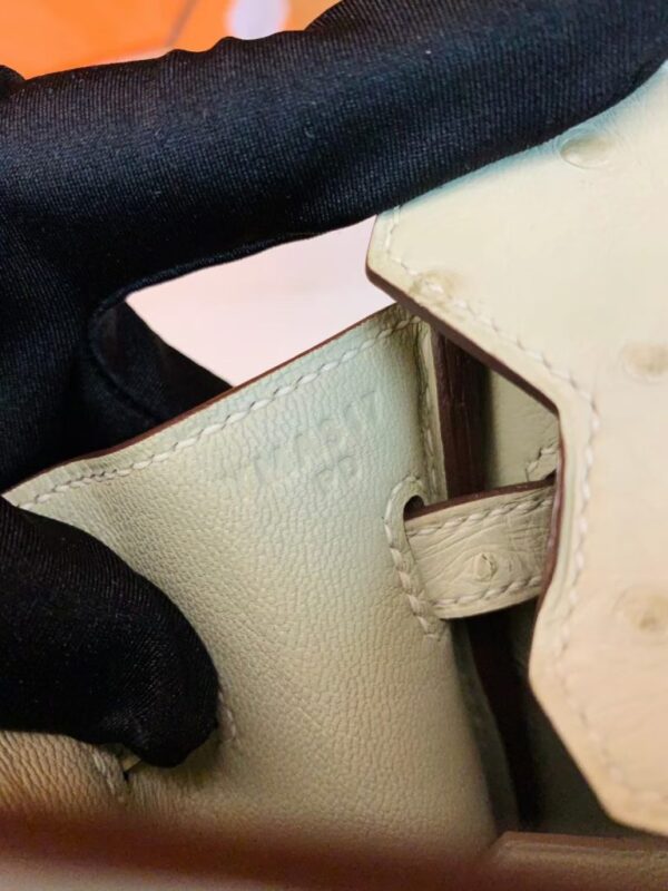 mmexport1688808588762-768x1024-1 Hermes Birkin Ostrich 3C Wool white Rose Gold Hardware 25cm Full Handmade