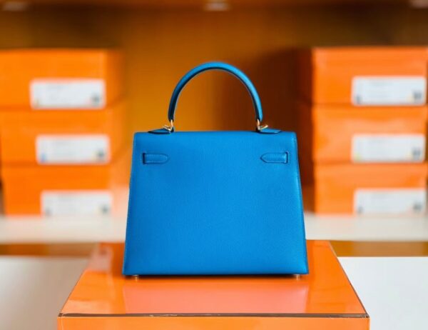 Hermes Kelly Epsom Izmir blue Gold Hardware 25cm Full Handmade