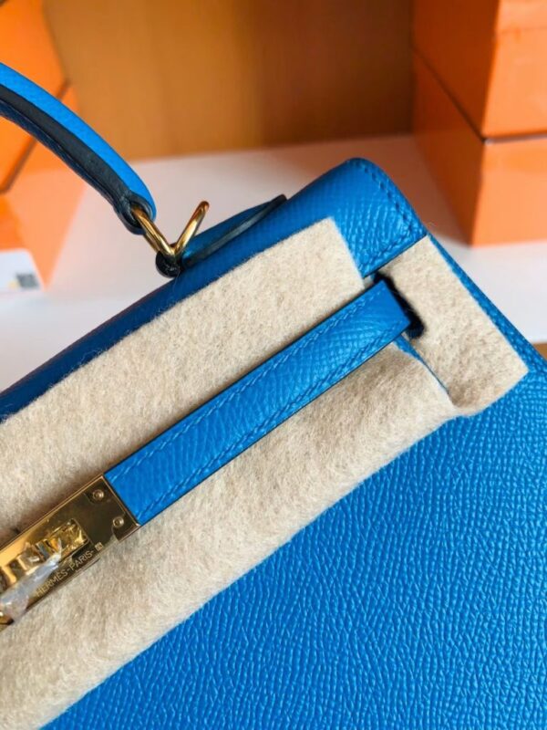 Hermes Kelly Epsom Izmir blue Gold Hardware 25cm Full Handmade