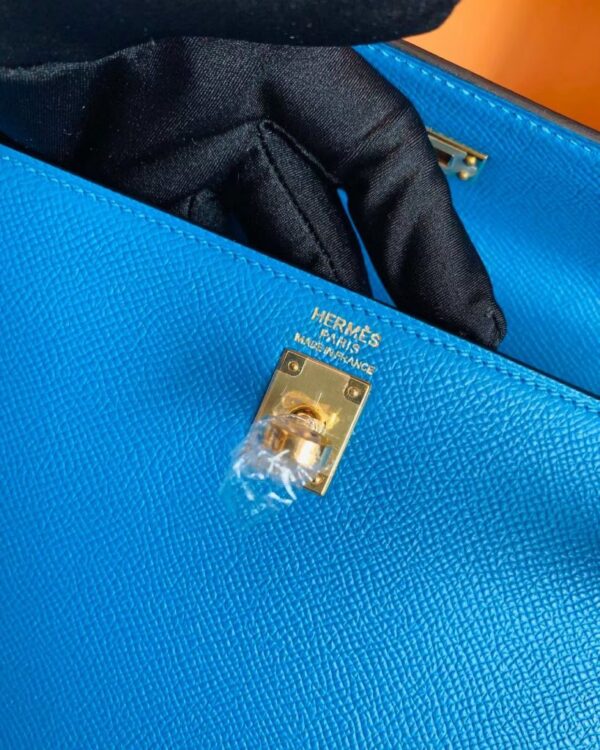 Hermes Kelly Epsom Izmir blue Gold Hardware 25cm Full Handmade