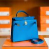 Hermes Kelly Epsom Izmir blue Gold Hardware 25cm Full Handmade