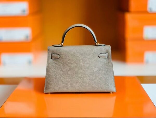 Hermes Mini Kelly Epsom M8 asphalt grey Gold Hardware 19cm Full Handmade