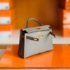 Hermes Mini Kelly Epsom M8 asphalt grey Gold Hardware 19cm Full Handmade