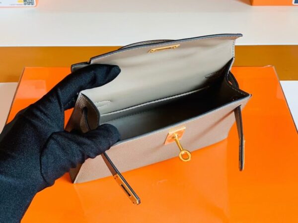 Hermes Mini Kelly Epsom M8 asphalt grey Gold Hardware 19cm Full Handmade