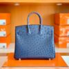 Hermes Birkin Ostrich Royal blue Gold Hardware 25cm Full Handmade