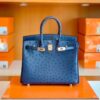 Hermes Birkin Ostrich Royal blue Gold Hardware 25cm Full Handmade