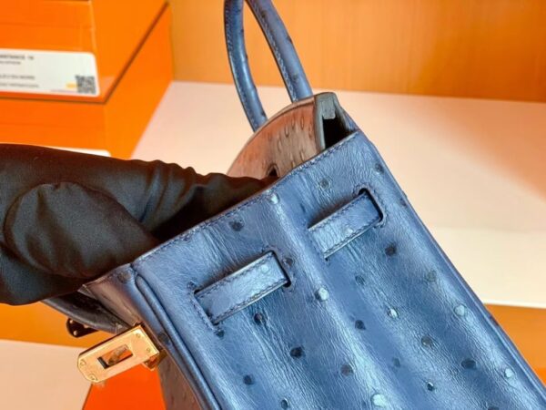 mmexport1690709680240-1024x768-1 Hermes Birkin Ostrich Royal blue Gold Hardware 25cm Full Handmade