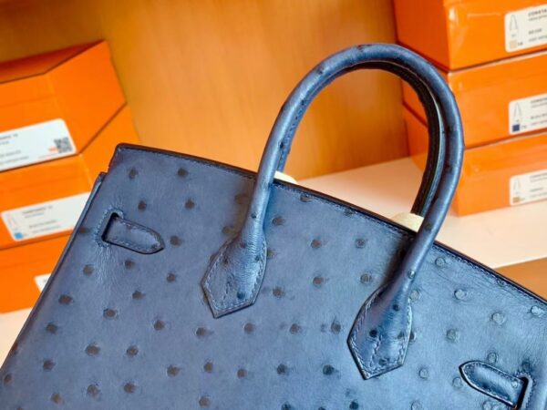 mmexport1690709681722-1024x768-1 Hermes Birkin Ostrich Royal blue Gold Hardware 25cm Full Handmade