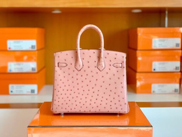 mmexport1690709697694-1024x768-1 Hermes Birkin Ostrich CK94 Pink Silver Hardware 25cm Full Handmade