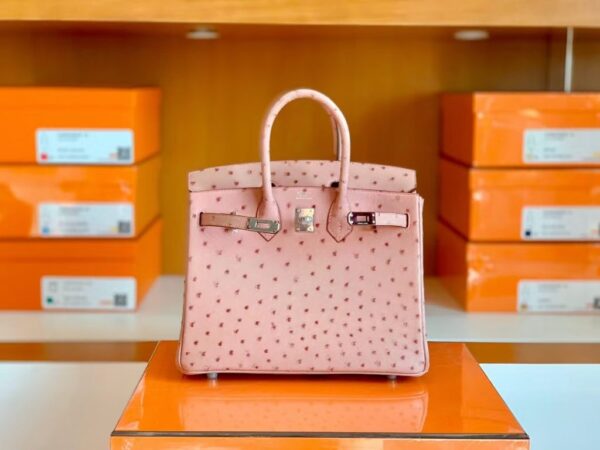 mmexport1690709699067-1024x768-1 Hermes Birkin Ostrich CK94 Pink Silver Hardware 25cm Full Handmade