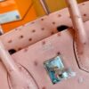 mmexport1690709703424-768x1024-1 Hermes Birkin Ostrich CK94 Pink Silver Hardware 25cm Full Handmade