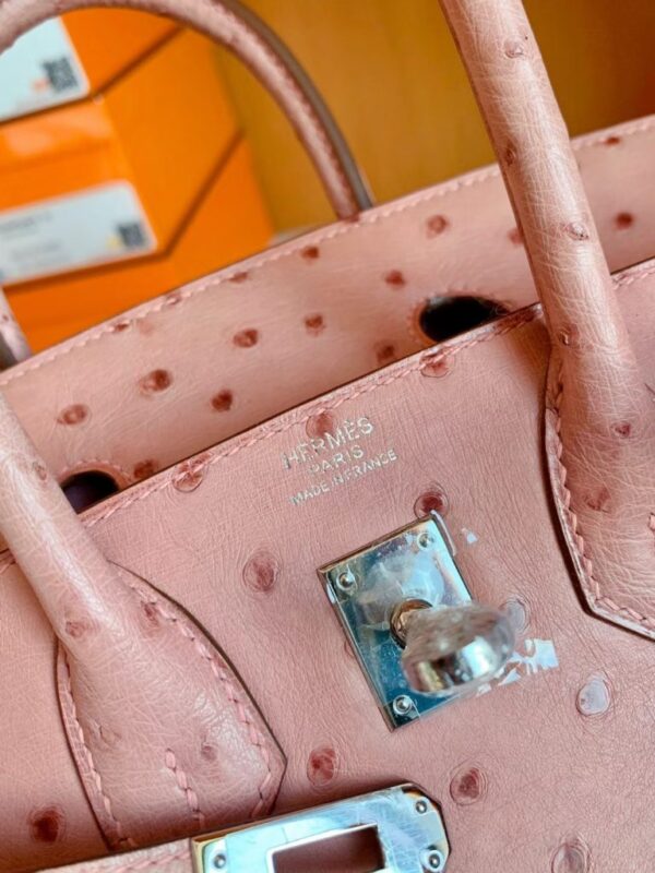 mmexport1690709703424-768x1024-1 Hermes Birkin Ostrich CK94 Pink Silver Hardware 25cm Full Handmade