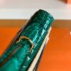 Hermes Mini Kelly sellier shiny alligator crocodile 6Q jade green Gold Hardware 19cm Full Handmade