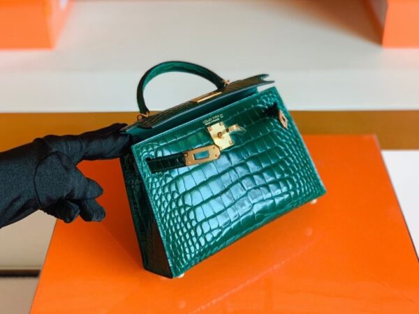mmexport1690709778601-1024x768-1 Hermes Mini Kelly sellier shiny alligator crocodile 6Q jade green Gold Hardware 19cm Full Handmade
