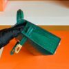 Hermes Mini Kelly sellier shiny alligator crocodile 6Q jade green Gold Hardware 19cm Full Handmade