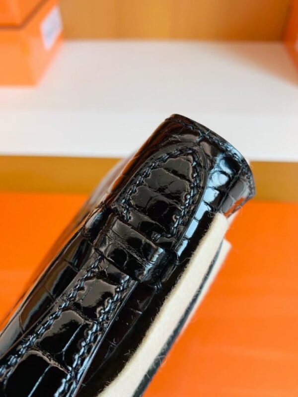 mmexport1690709861104-768x1024-1 Hermes Mini Kelly pochette shiny alligator crocodile ck89 Black Silver Hardware 22cm Full Handmade