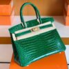 mmexport1690710193435-1024x768-1 Hermes Birkin shiny alligator crocodile 6Q jade green Gold Hardware 30cm Full Handmade