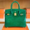 mmexport1690710194748-1024x776-1 Hermes Birkin shiny alligator crocodile 6Q jade green Gold Hardware 30cm Full Handmade