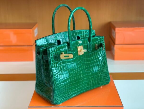 mmexport1690710197360-1024x777-1 Hermes Birkin shiny alligator crocodile 6Q jade green Gold Hardware 30cm Full Handmade