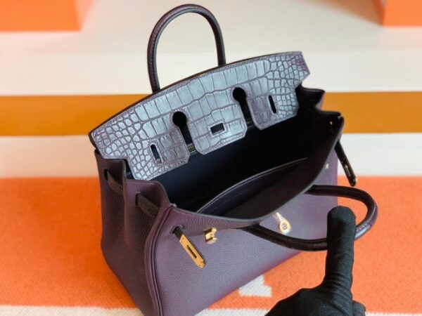 mmexport1690710240328-1024x768-1 Hermes Birkin Touch Togo & Matte crocodile Grape purple Gold Hardware 25cm Full Handmade