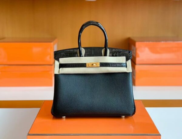 mmexport1690710258039-1024x779-1 Hermes Birkin Touch Chevre & Matte Alligator crocodile Ck89 Black Gold Hardware 25cm Full Handmade