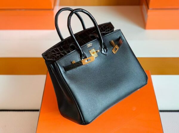 mmexport1690710265375-1024x766-1 Hermes Birkin Touch Chevre & Matte Alligator crocodile Ck89 Black Gold Hardware 25cm Full Handmade