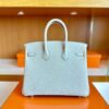 Hermes Birkin Touch Togo & Matte crocodile ck8L Ice White Silver Hardware 25cm Full Handmade