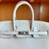 Hermes Birkin Touch Togo & Matte crocodile ck8L Ice White Silver Hardware 25cm Full Handmade