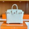 Hermes Birkin Touch Togo & Matte crocodile ck8L Ice White Silver Hardware 25cm Full Handmade