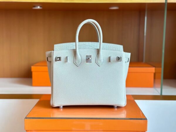 mmexport1690710626276-1024x768-1 Hermes Birkin Touch Togo & Matte crocodile ck8L Ice White Silver Hardware 25cm Full Handmade