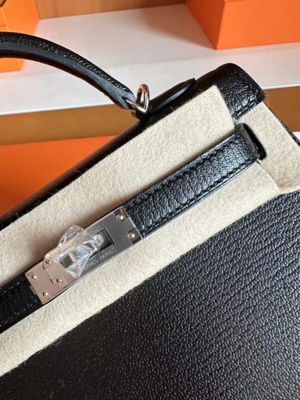 mmexport1690710654291-768x1024-1 Hermes Mini Kelly chèvre ck89 Black Silver Hardware 19cm Full Handmade