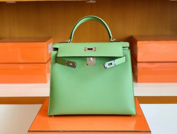 mmexport1691336868475-1024x772-1 Hermès kelly Epsom 3i Avocado green Silver Hardware 28cm Full Handmade