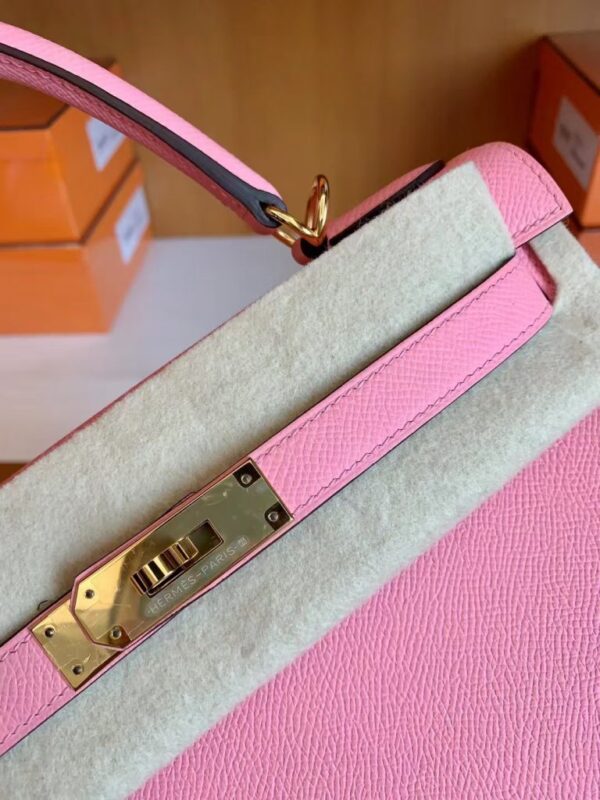 Hermès kelly Epsom 1Q New sakura pink Gold Hardware 28cm Full Handmade
