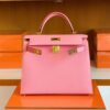 Hermès kelly Epsom 1Q New sakura pink Gold Hardware 28cm Full Handmade