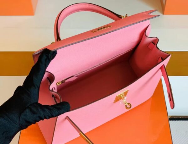 Hermès kelly Epsom 1Q New sakura pink Gold Hardware 28cm Full Handmade