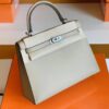 Hermès kelly Epsom s2 Light Grey Silver Hardware 25cm Full Handmade