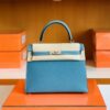 Hermès kelly Epsom ck75 Denim blue Silver Hardware 25cm Full Handmade