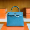 Hermès kelly Epsom ck75 Denim blue Silver Hardware 25cm Full Handmade