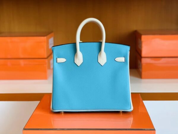 mmexport1691336956248-1024x768-1 Hermès Birkin Epsom Candy Blue & Pure White Silver Hardware 25cm Full Handmade