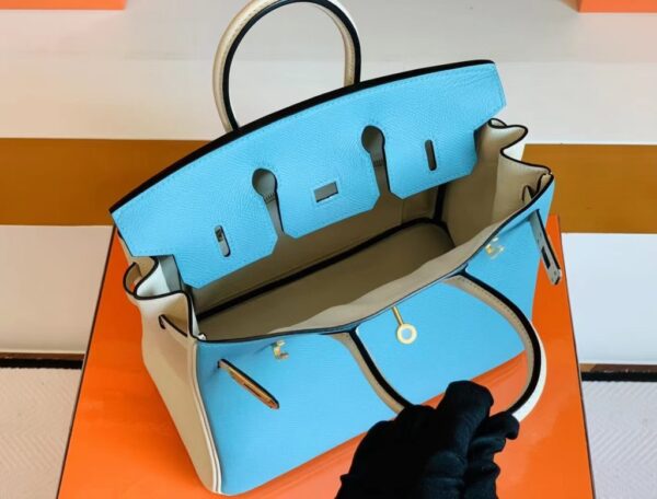 mmexport1691336962407-1024x779-1 Hermès Birkin Epsom Candy Blue & Pure White Silver Hardware 25cm Full Handmade