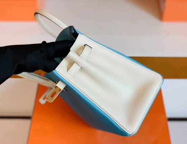 mmexport1691336964887-1024x790-1 Hermès Birkin Epsom Candy Blue & Pure White Silver Hardware 25cm Full Handmade