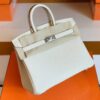 Hermès Birkin Epsom ck10 Creamy White Silver Hardware 25cm Full Handmade