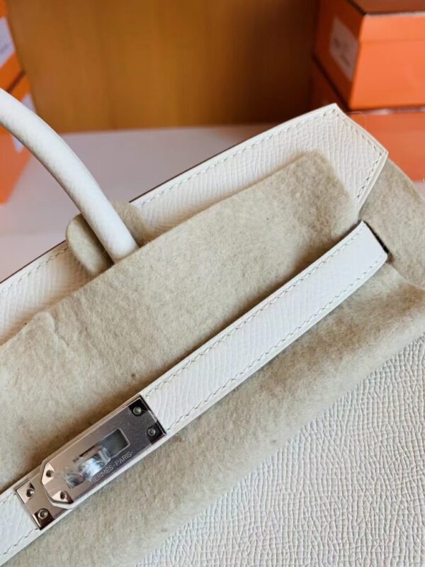 mmexport1691336987504-768x1024-1 Hermès Birkin Epsom ck10 Creamy White Silver Hardware 25cm Full Handmade
