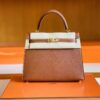 Hermès Kelly rare wild Chevre Golden Brown Gold Hardware 25cm Full Handmade