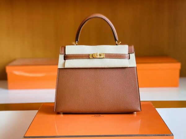 mmexport1691741482851-1024x768-1 Hermès Kelly rare wild Chevre Golden Brown Gold Hardware 25cm Full Handmade