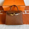 Hermès Kelly rare wild Chevre Golden Brown Gold Hardware 25cm Full Handmade