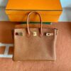Hermès Birkin Touch togo & Matte crocodile CK37 Golden Brown Gold Hardware 25cm Full Handmade