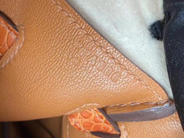 Hermès Birkin Touch togo & Matte crocodile CK37 Golden Brown Gold Hardware 25cm Full Handmade