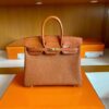 Hermès Birkin Touch togo & Matte crocodile CK37 Golden Brown Gold Hardware 25cm Full Handmade