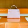 Hermès mini Kelly Sellier Chevre 3q rose sakura pink Silver Hardware 19cm Full Handmade